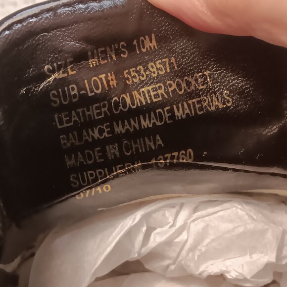 Stafford Essentials men's black patent leather tuxedo dress derby shoes sz 10 M - Picture 13 of 13